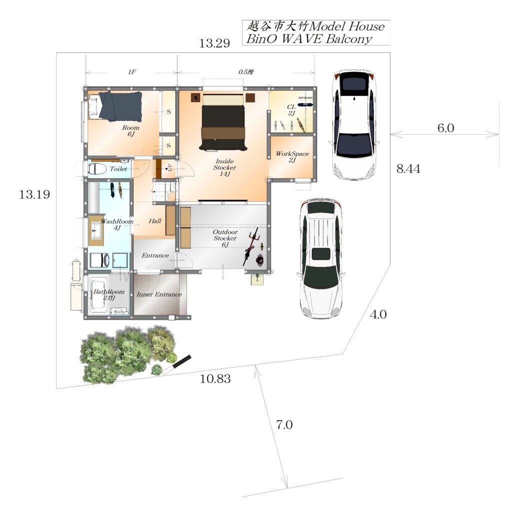 越谷市モデルハウス1F間取り